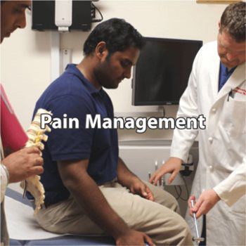 Patient examined by doctor for pain management