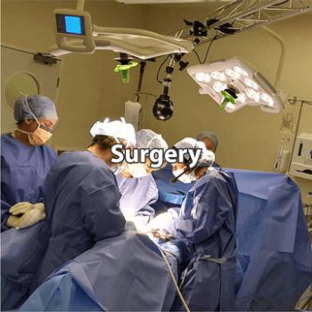 Doctor and surgical team performing surgery in an operating room