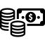 Icon of Stack of Money & Coins for Billing